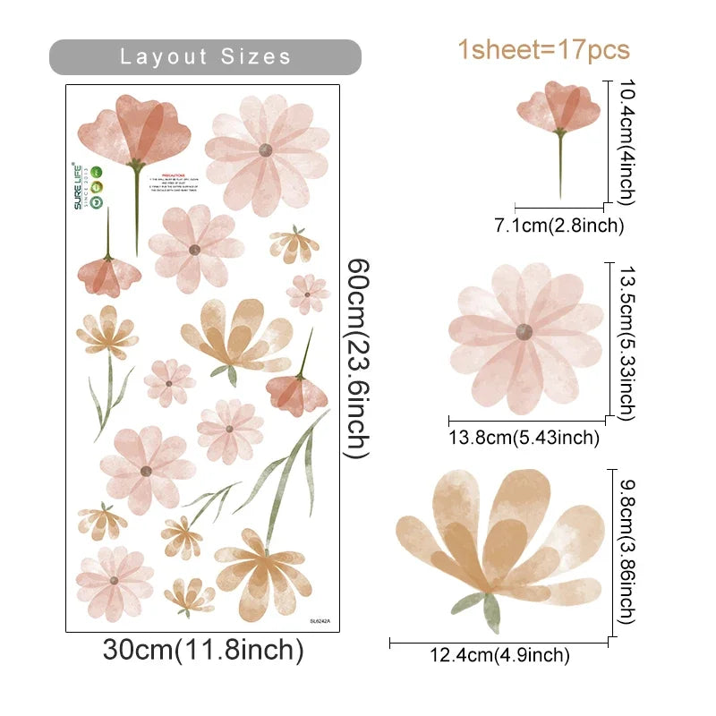 Adesivos de Parede Florais Boho