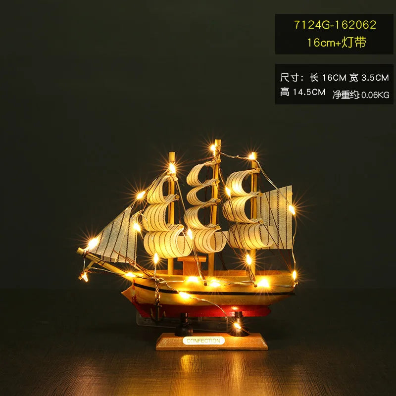 Miniatura de Barco Pirata com LED