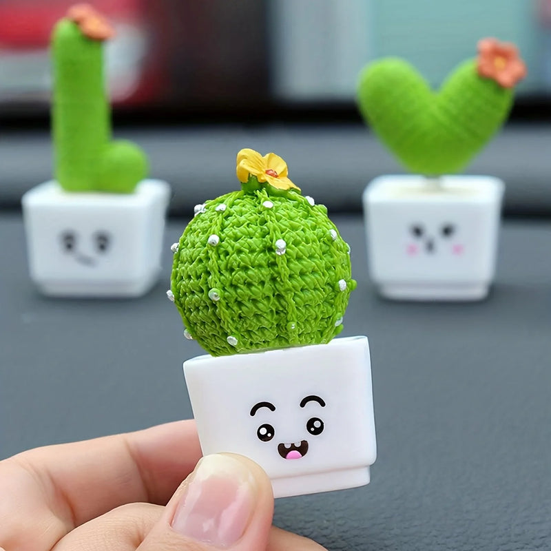 Kit de 4 Mini Cactos Suculento em Resina