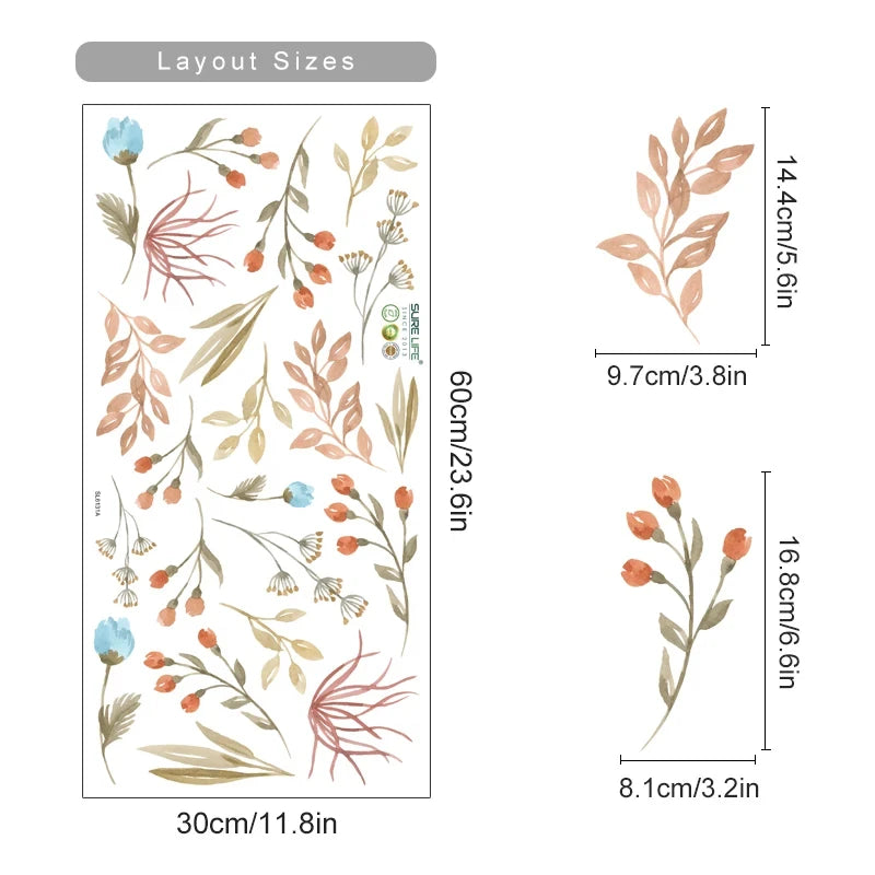 Adesivos de Parede Florais Boho