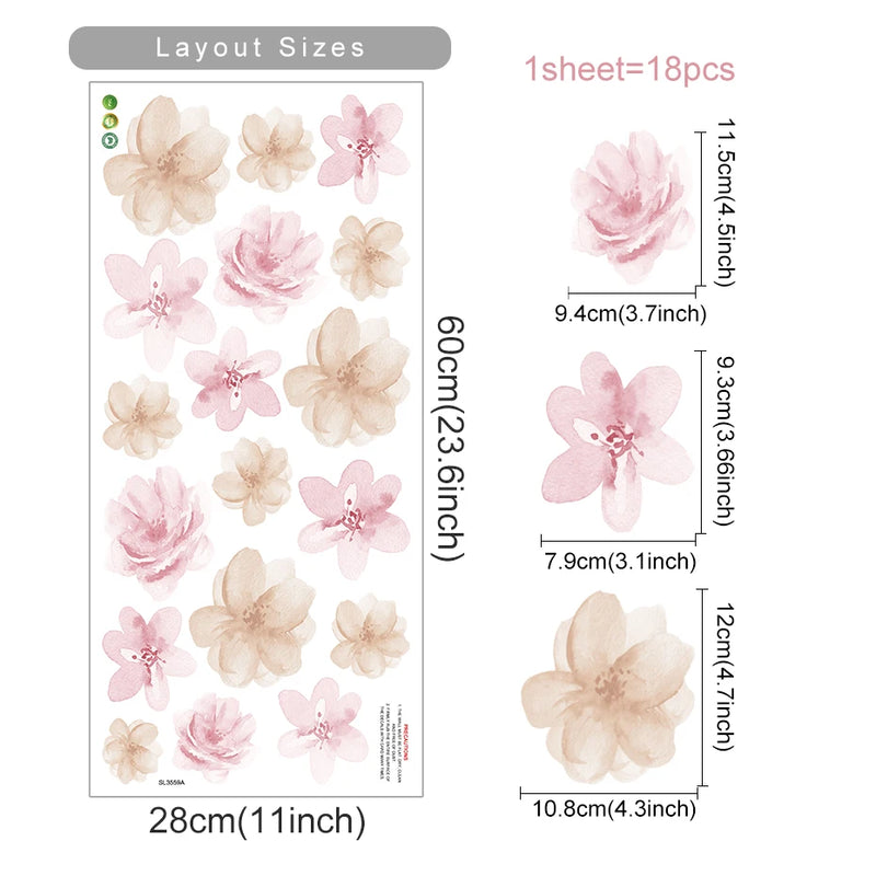 Adesivos de Parede Florais Boho