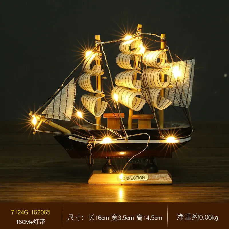 Miniatura de Barco Pirata com LED