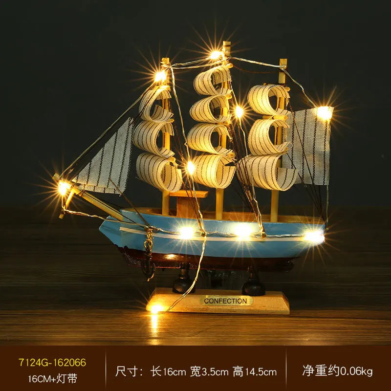 Miniatura de Barco Pirata com LED