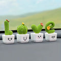 Kit de 4 Mini Cactos Suculento em Resina