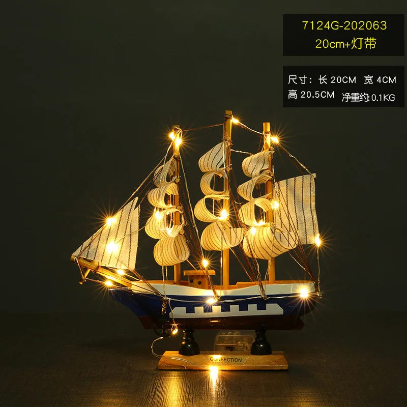 Miniatura de Barco Pirata com LED